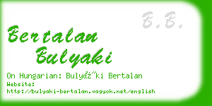 bertalan bulyaki business card